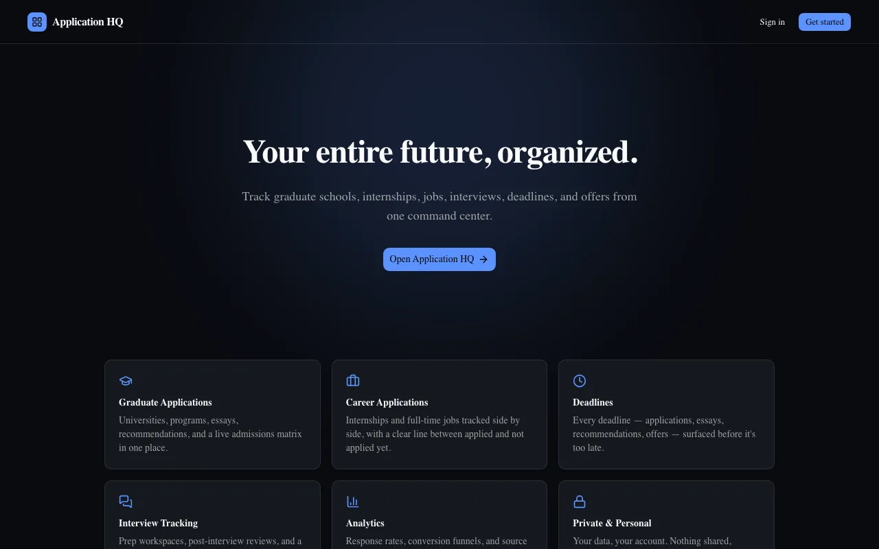 Screenshot of Application HQ