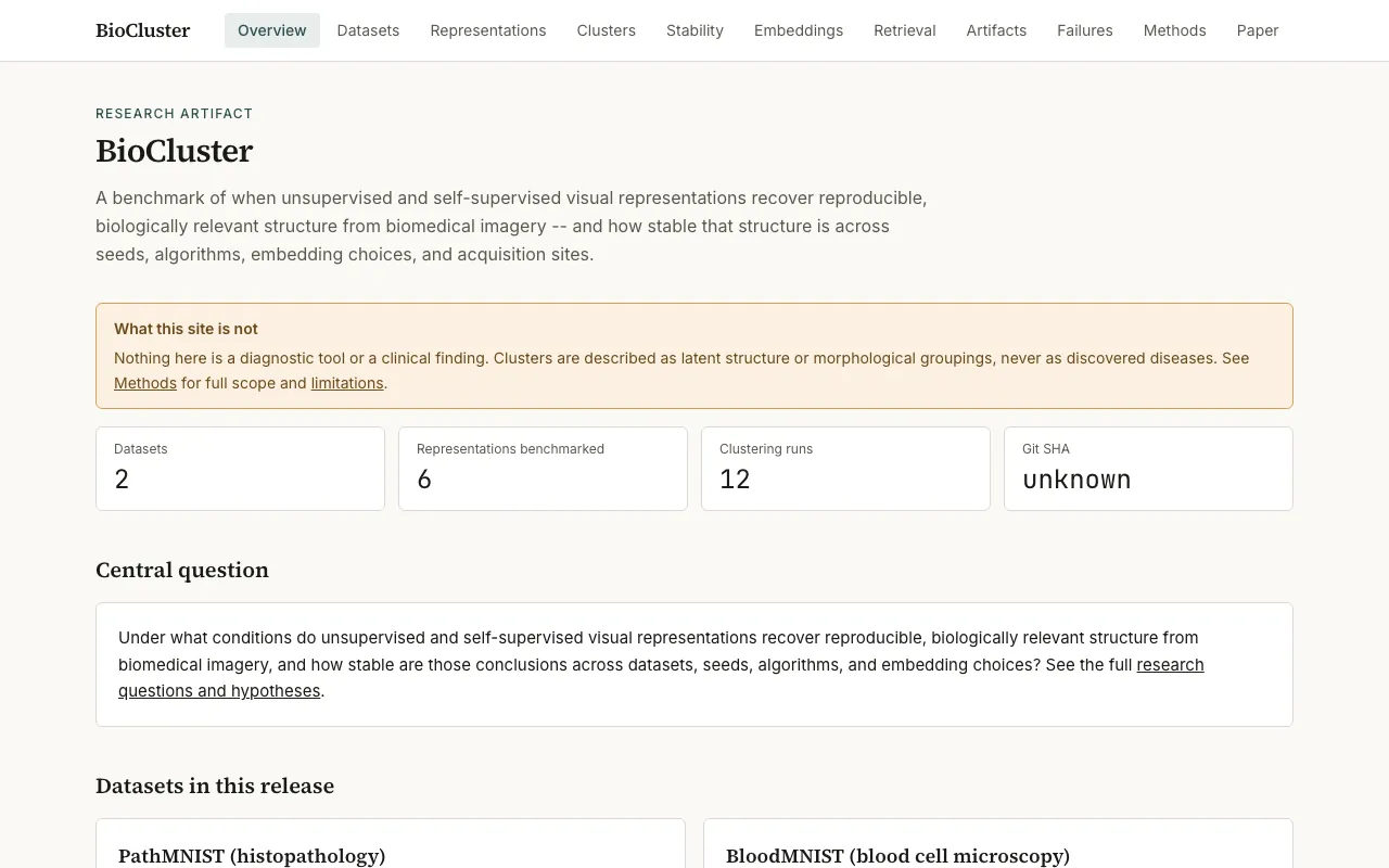 Screenshot of BioCluster