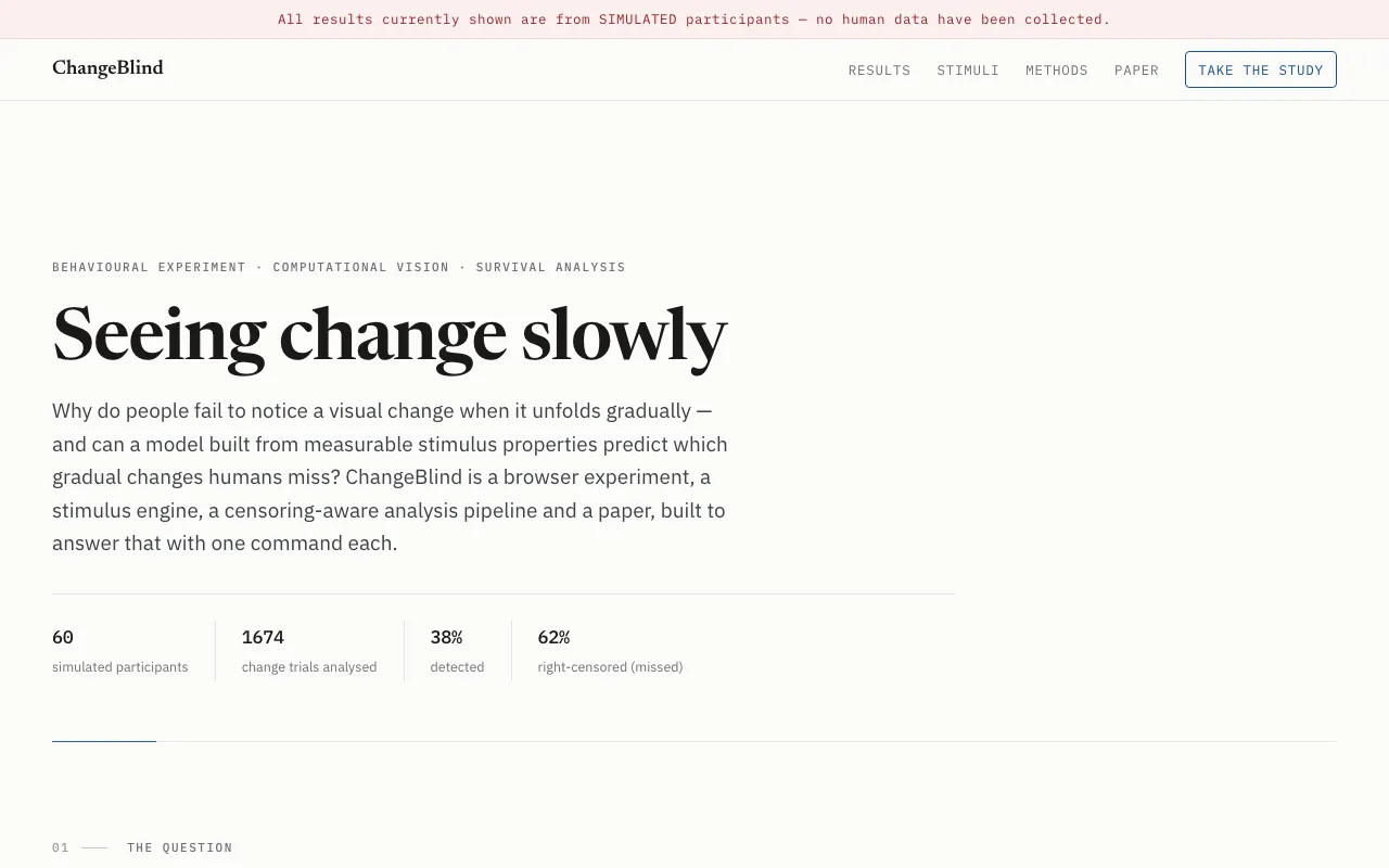 Screenshot of ChangeBlind