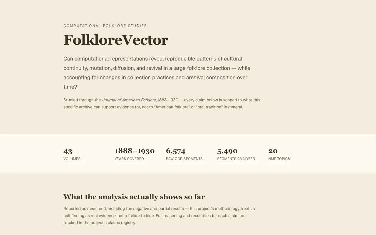 Screenshot of FolkloreVector