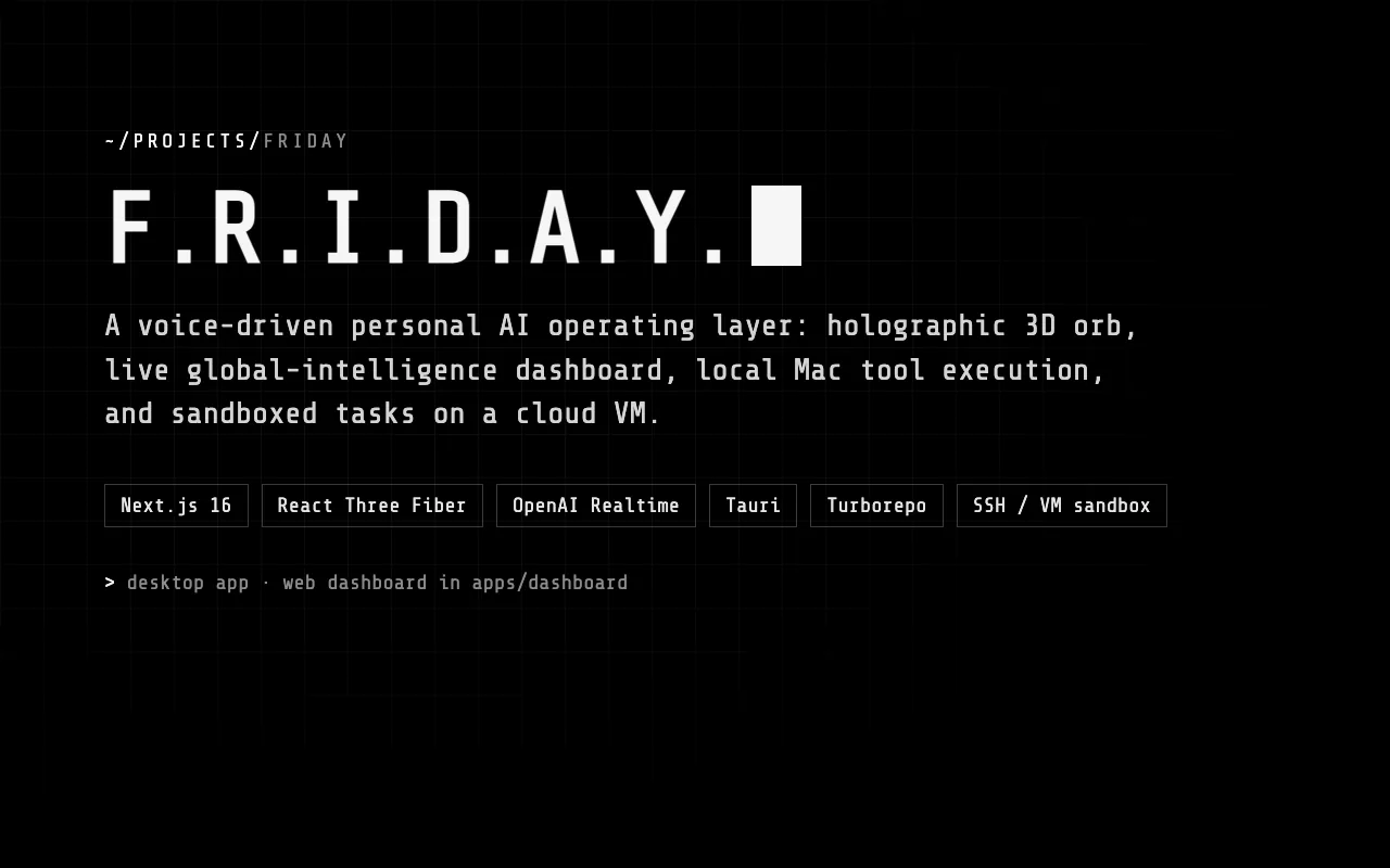 Screenshot of F.R.I.D.A.Y.