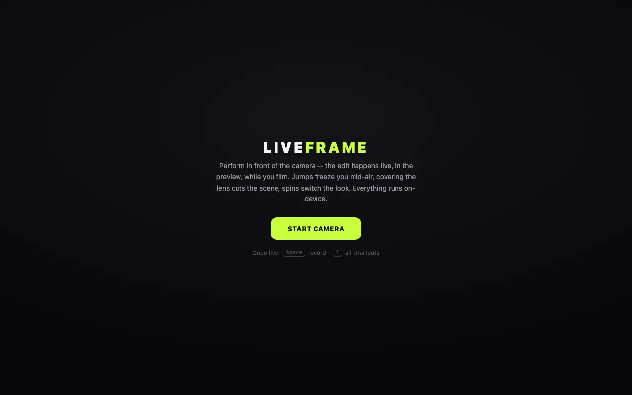 Screenshot of LIVEFRAME