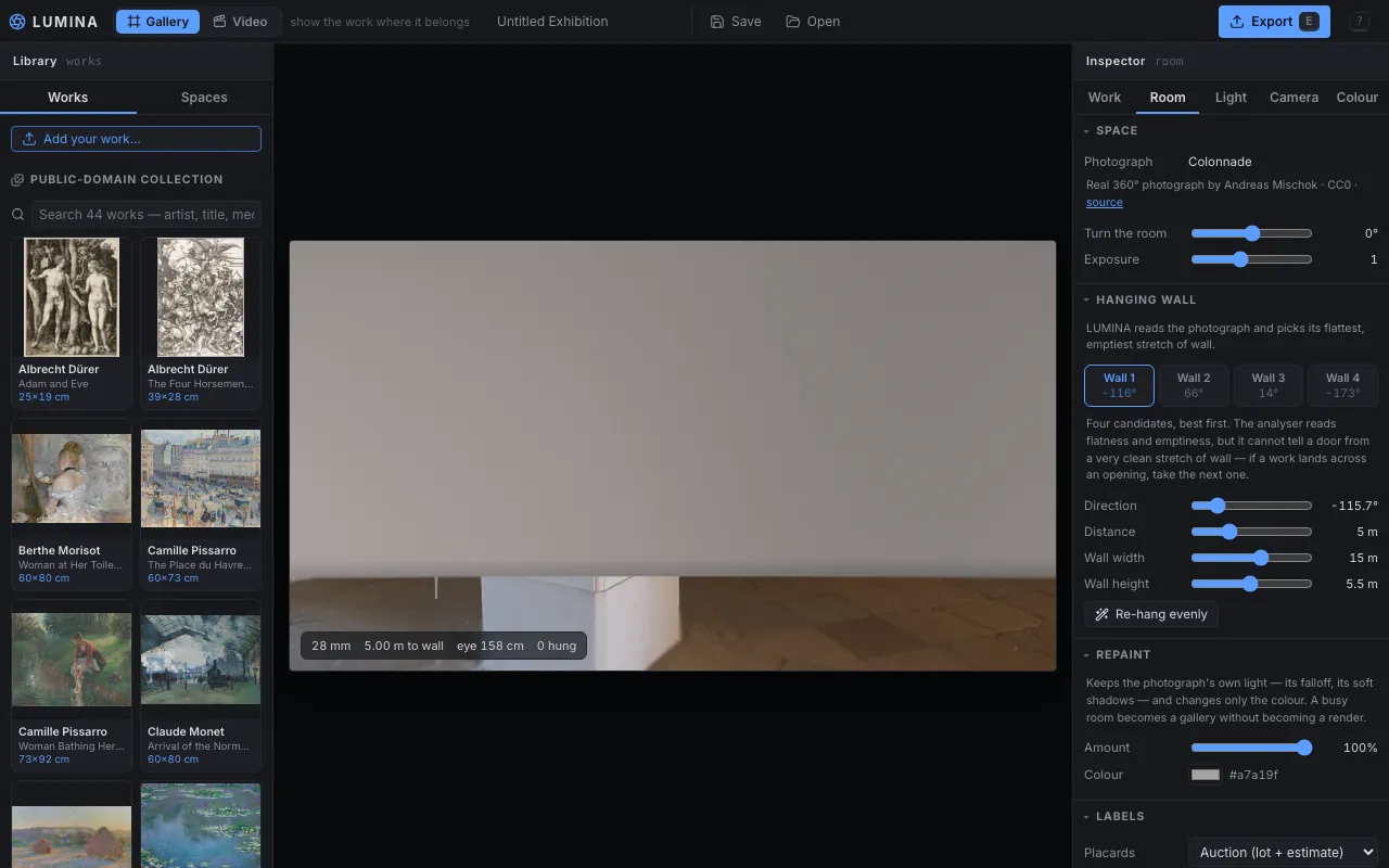 Screenshot of LUMINA