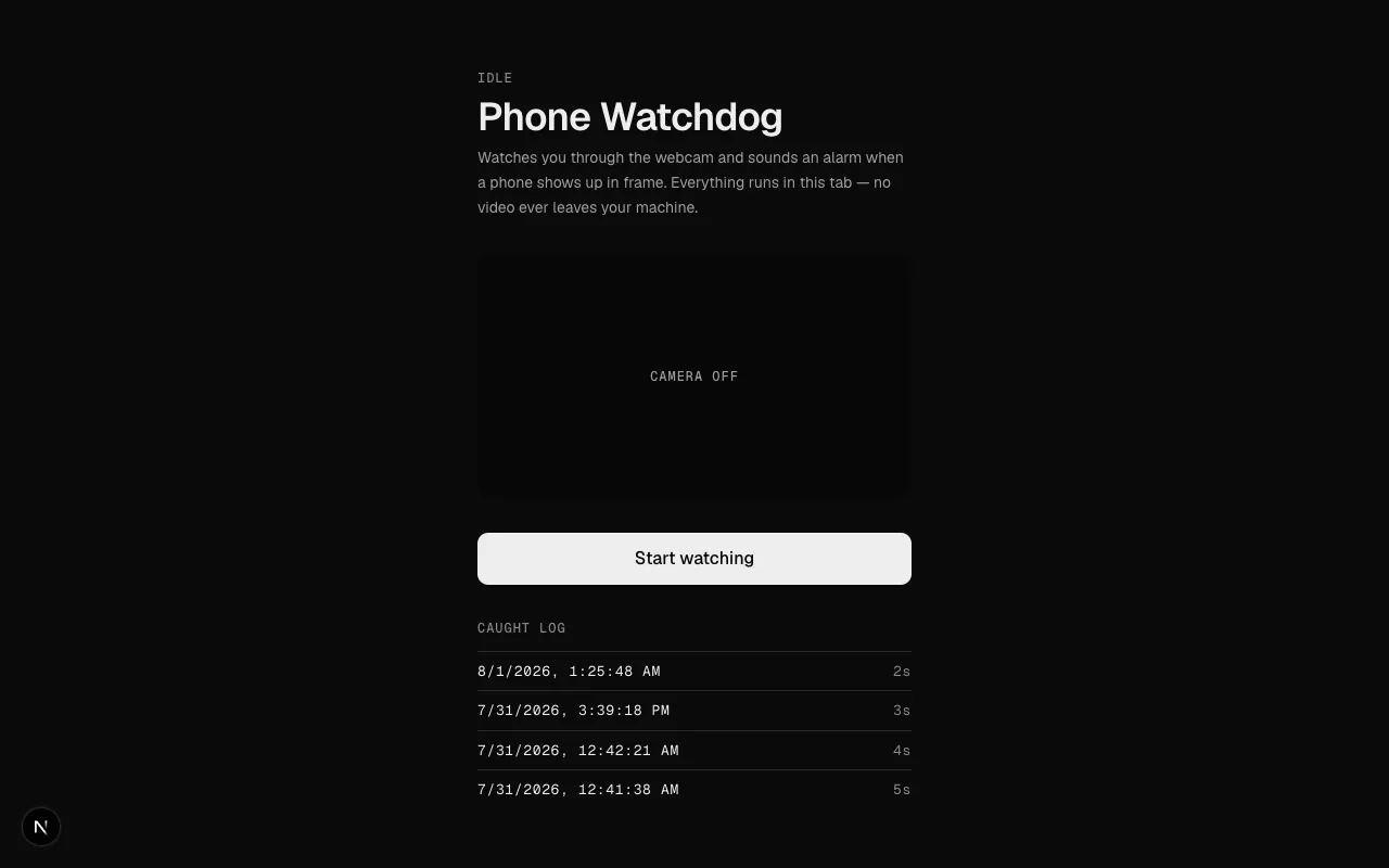 Screenshot of Phone Watchdog