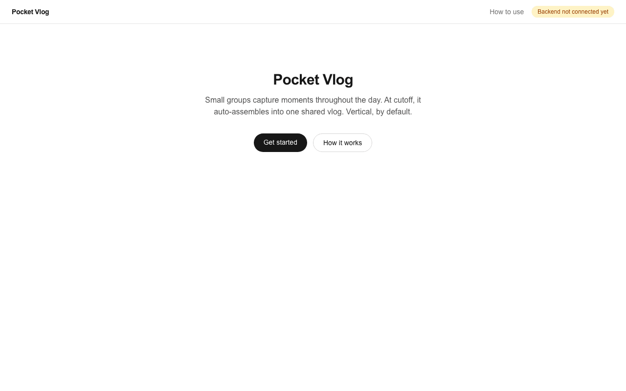 Screenshot of Pocket Vlog