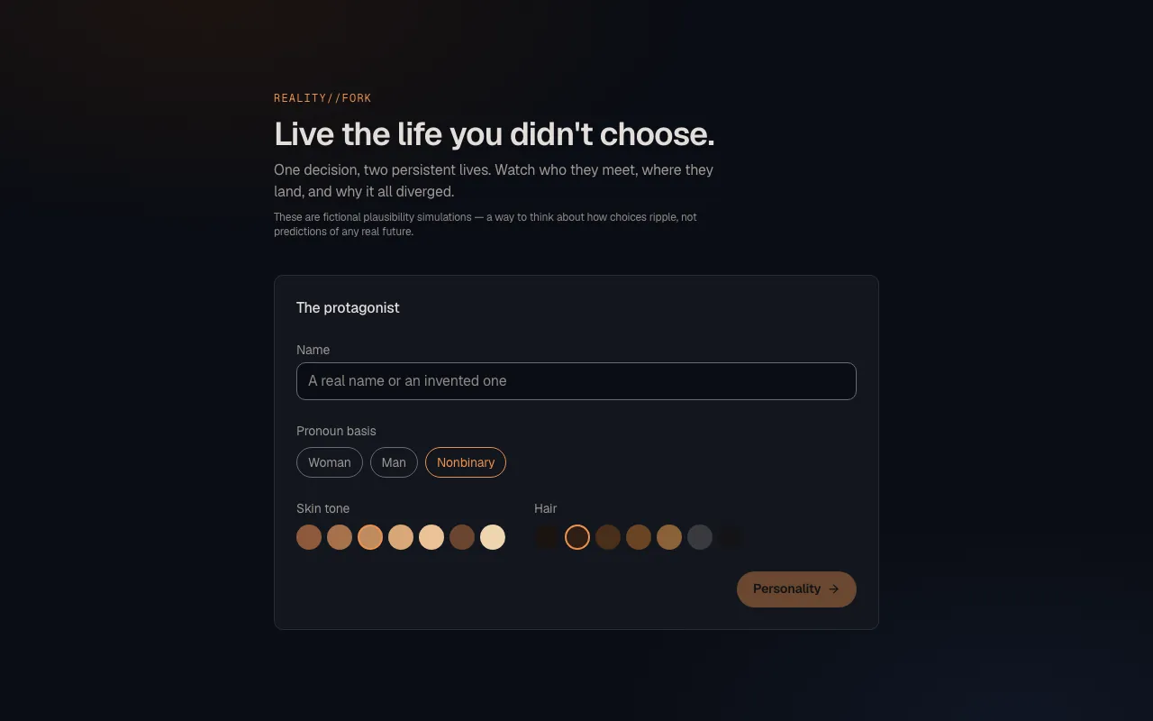 Screenshot of Reality Fork