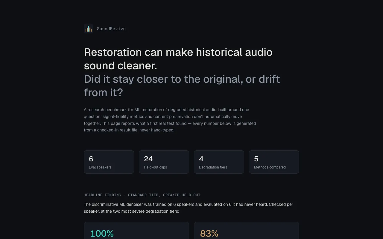 Screenshot of SoundRevive