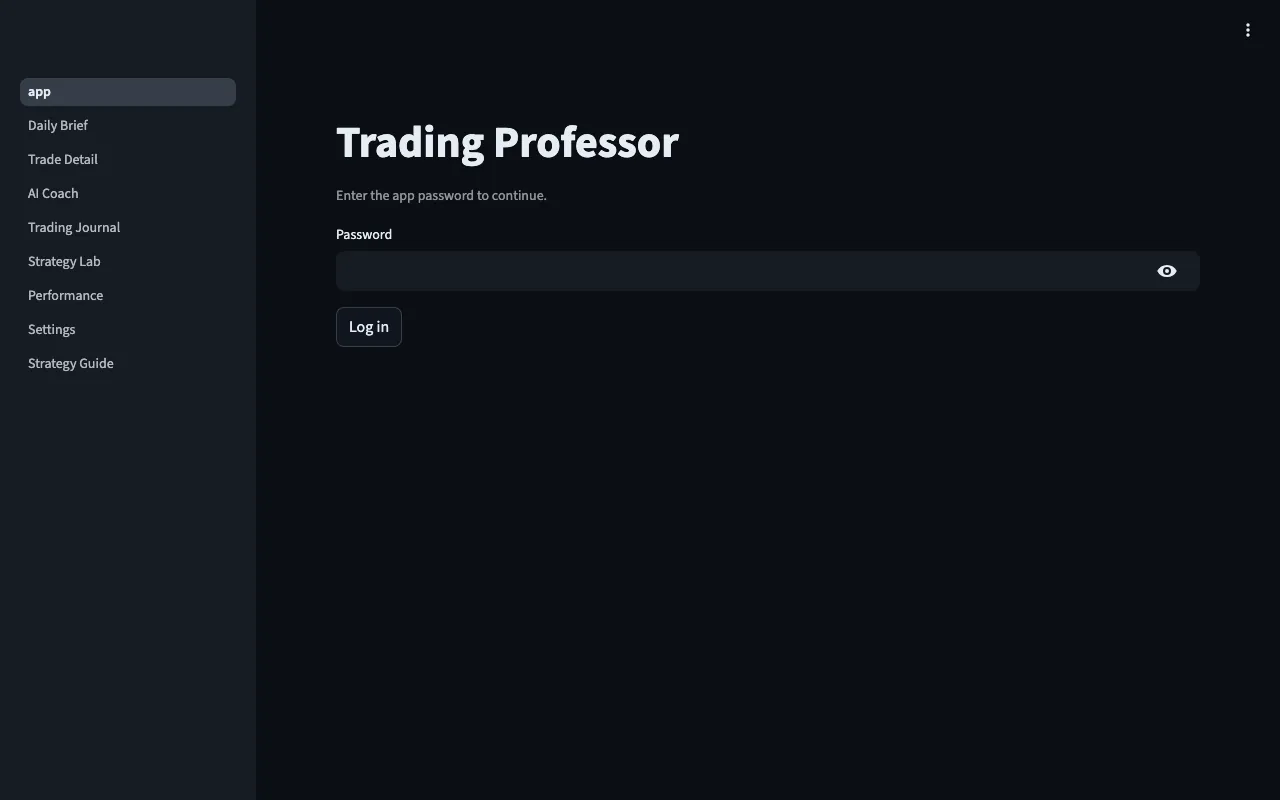 Screenshot of Trading Professor