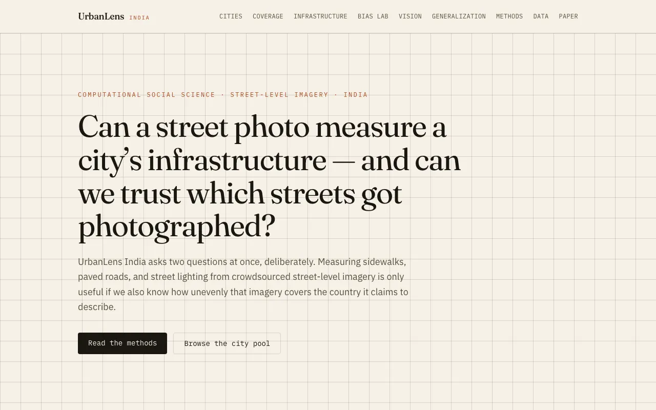 Screenshot of UrbanLens India