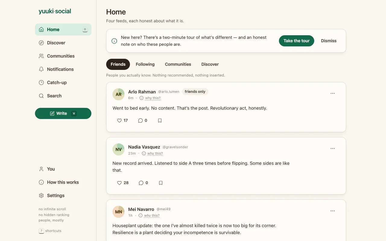 Screenshot of Yuuki Social